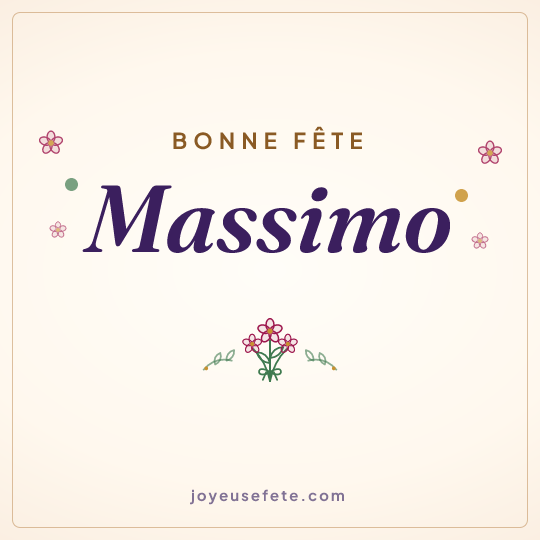 Image carrée « Bonne fête Massimo » pour WhatsApp