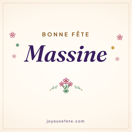Image carrée « Bonne fête Massine » pour WhatsApp