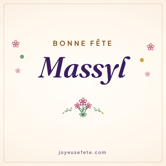 Image carrée « Bonne fête Massyl » pour WhatsApp