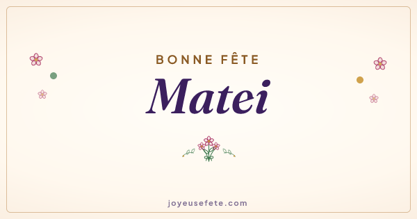Image « Bonne fête Matei » au format large