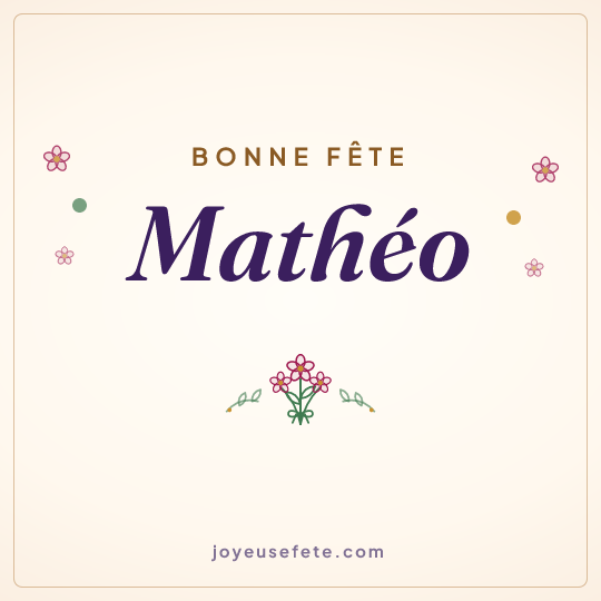 Image carrée « Bonne fête Mathéo » pour WhatsApp