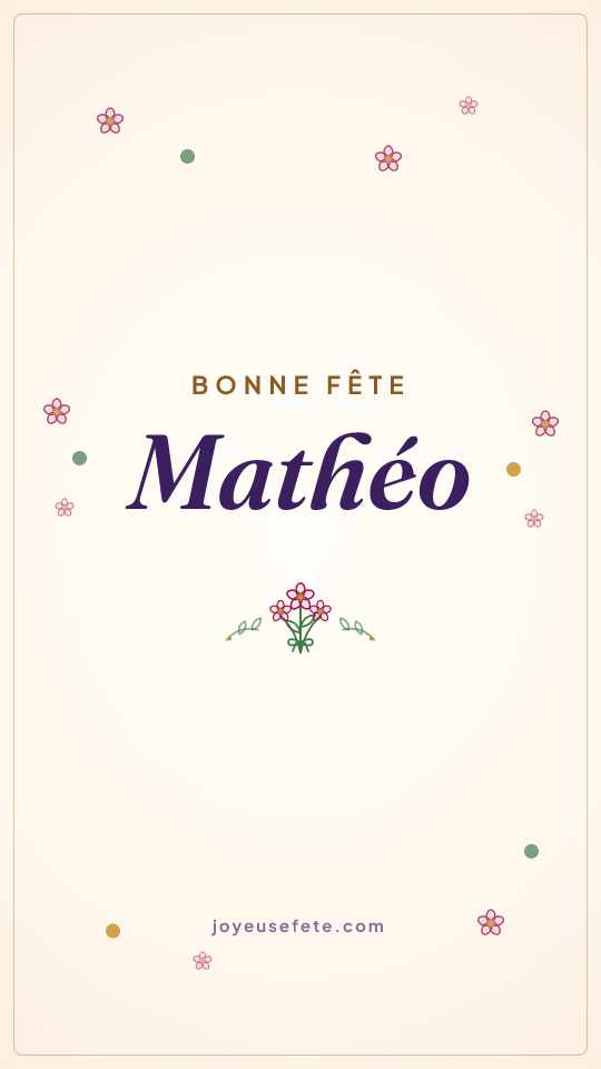 Image « Bonne fête Mathéo » au format story