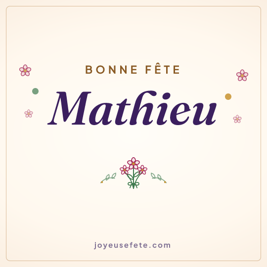 Image carrée « Bonne fête Mathieu » pour WhatsApp