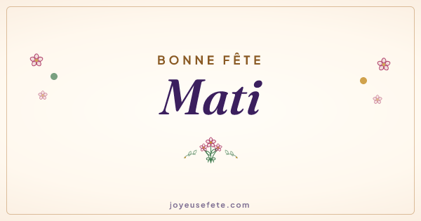 Image « Bonne fête Mati » au format large