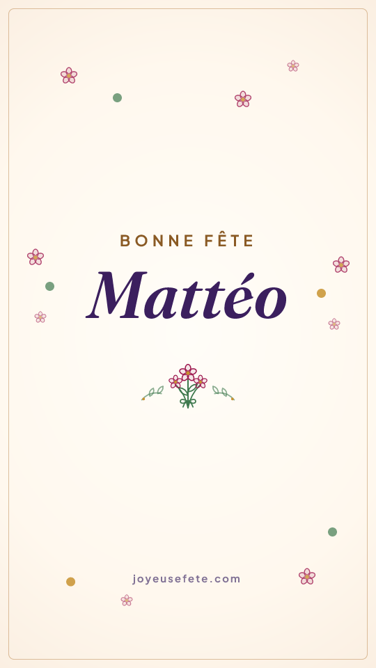 Image « Bonne fête Mattéo » au format story