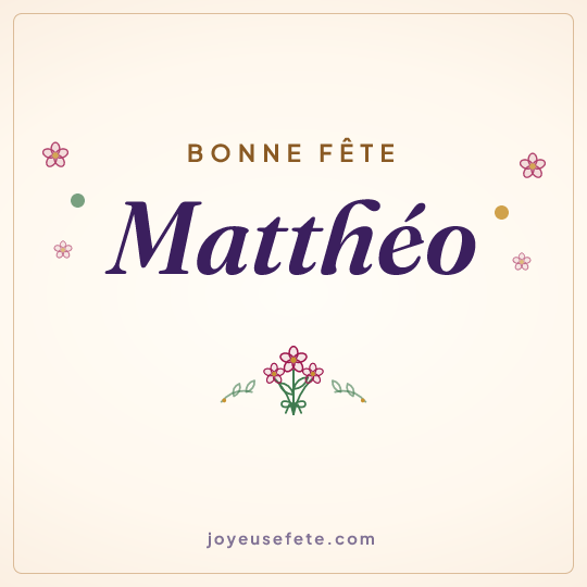 Image carrée « Bonne fête Matthéo » pour WhatsApp