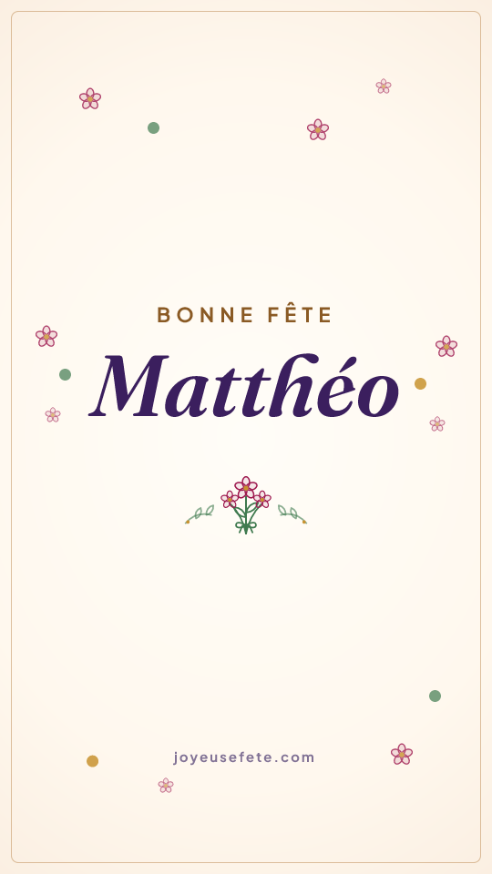 Image « Bonne fête Matthéo » au format story