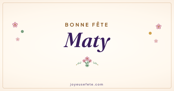 Image « Bonne fête Maty » au format large
