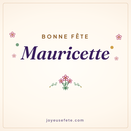 Image carrée « Bonne fête Mauricette » pour WhatsApp