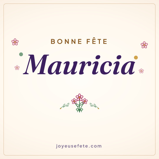 Image carrée « Bonne fête Mauricia » pour WhatsApp