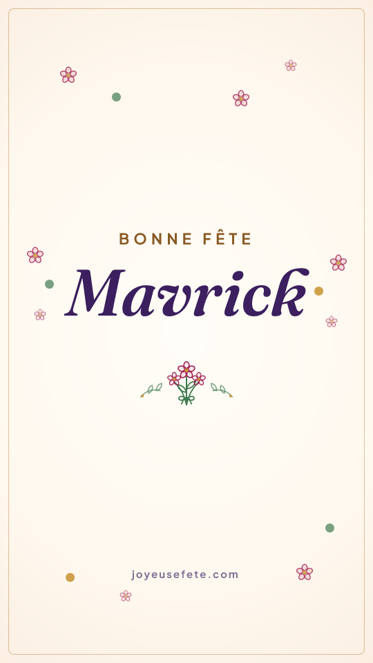 Image « Bonne fête Mavrick » au format story