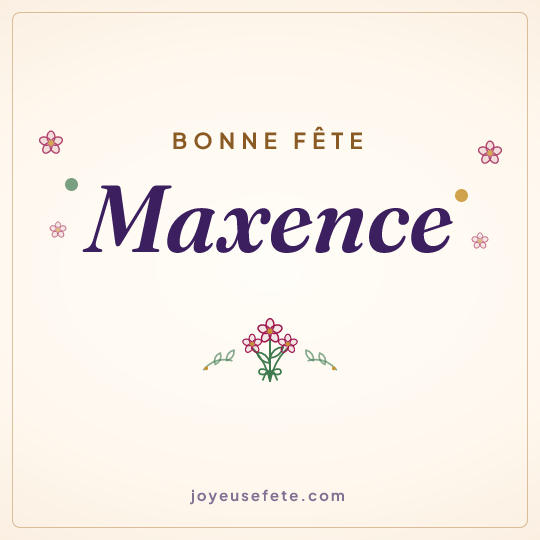 Image carrée « Bonne fête Maxence » pour WhatsApp