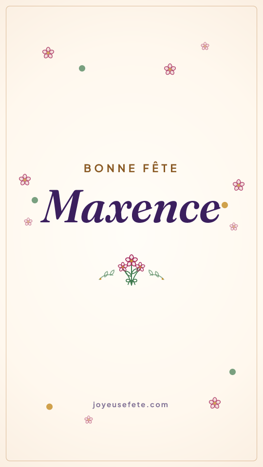 Image « Bonne fête Maxence » au format story