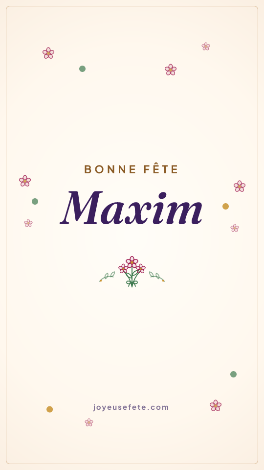 Image « Bonne fête Maxim » au format story