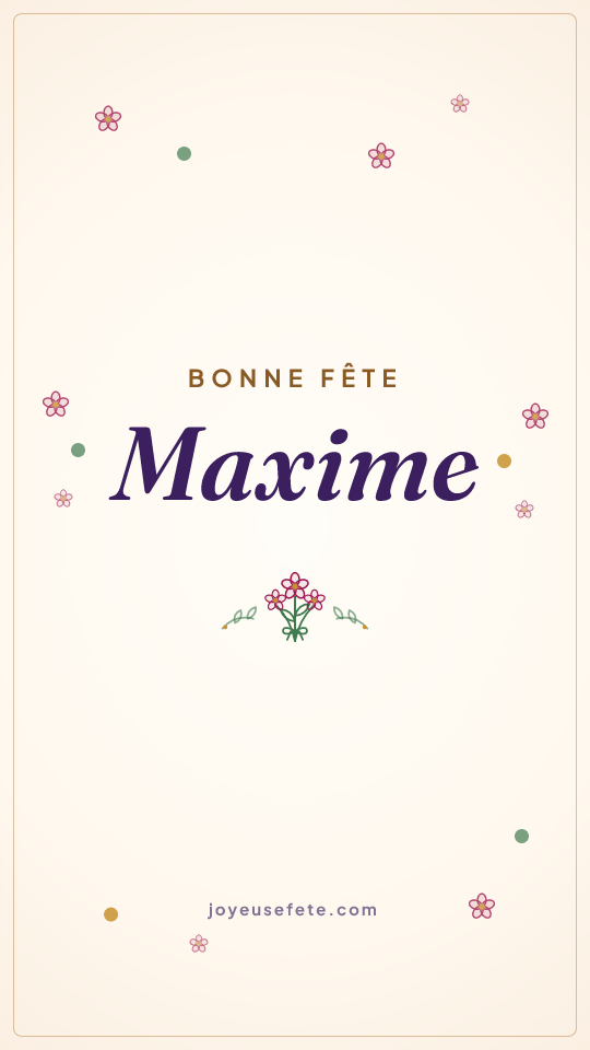 Image « Bonne fête Maxime » au format story
