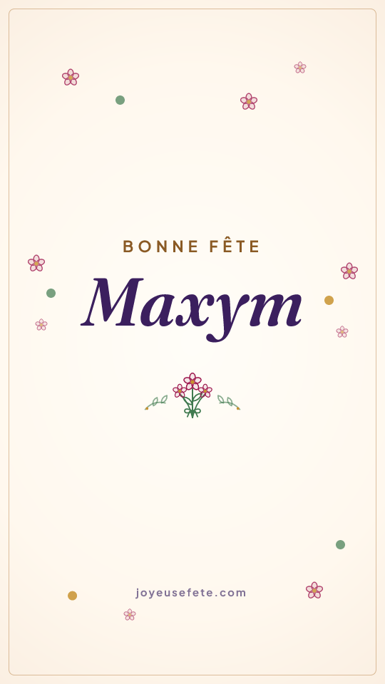Image « Bonne fête Maxym » au format story