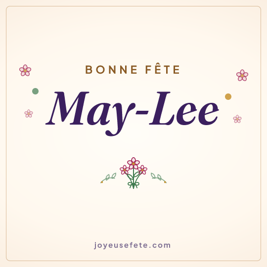 Image carrée « Bonne fête May-Lee » pour WhatsApp