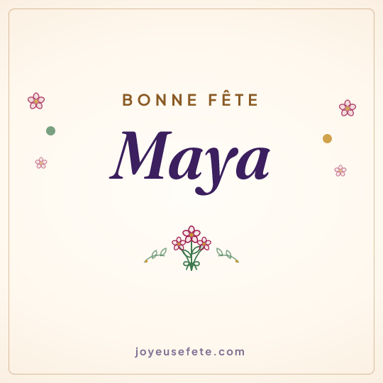 Image carrée « Bonne fête Maya » pour WhatsApp