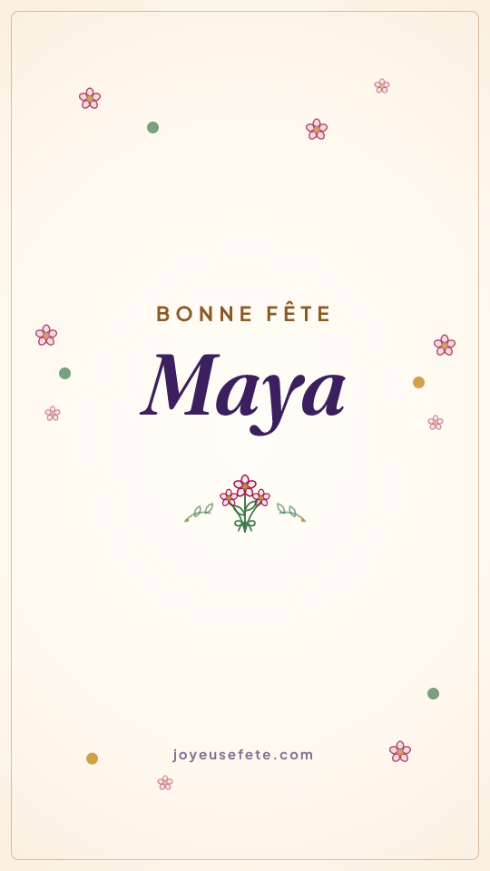 Image « Bonne fête Maya » au format story