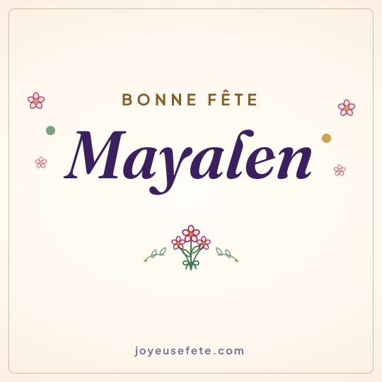 Image carrée « Bonne fête Mayalen » pour WhatsApp
