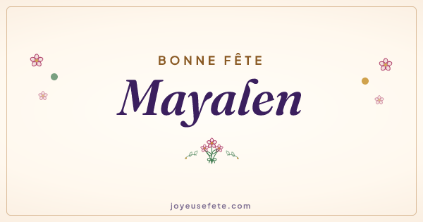 Image « Bonne fête Mayalen » au format large