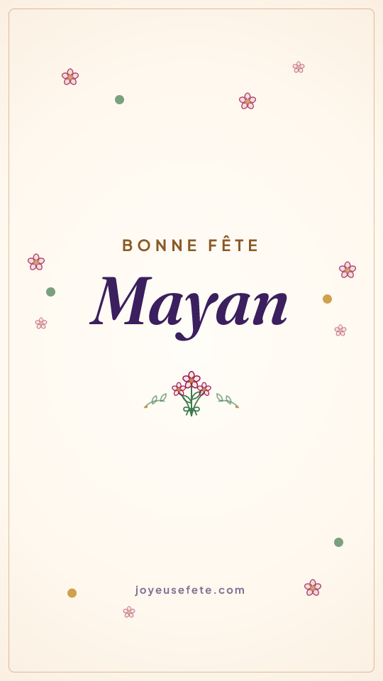 Image « Bonne fête Mayan » au format story