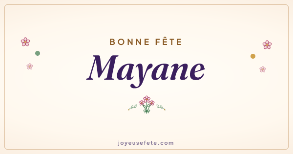 Image « Bonne fête Mayane » au format large