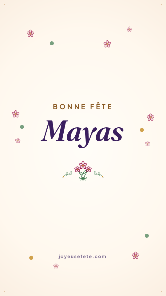 Image « Bonne fête Mayas » au format story