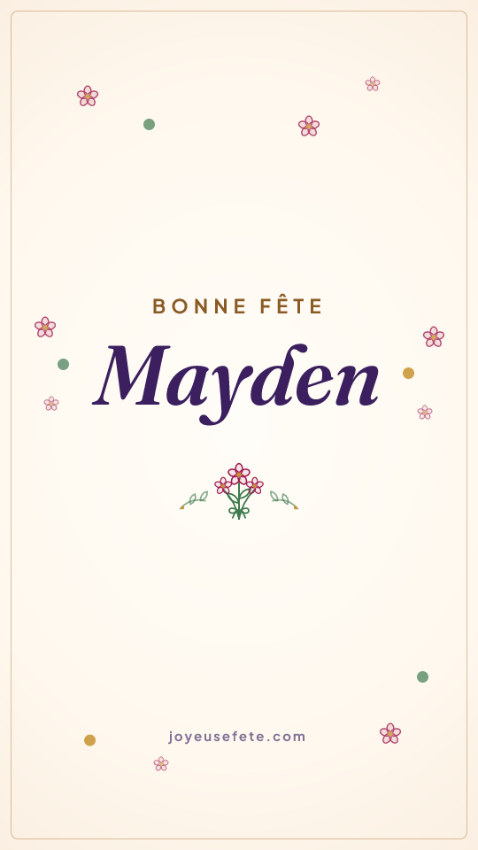 Image « Bonne fête Mayden » au format story