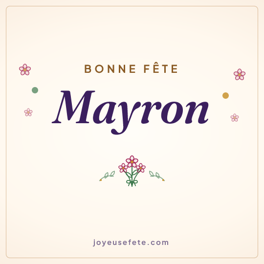 Image carrée « Bonne fête Mayron » pour WhatsApp