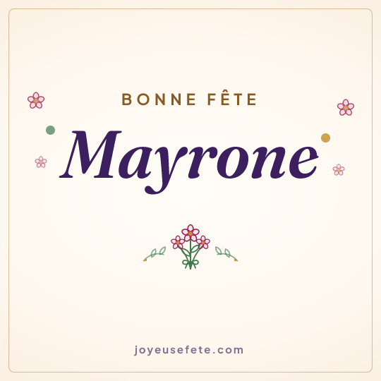 Image carrée « Bonne fête Mayrone » pour WhatsApp