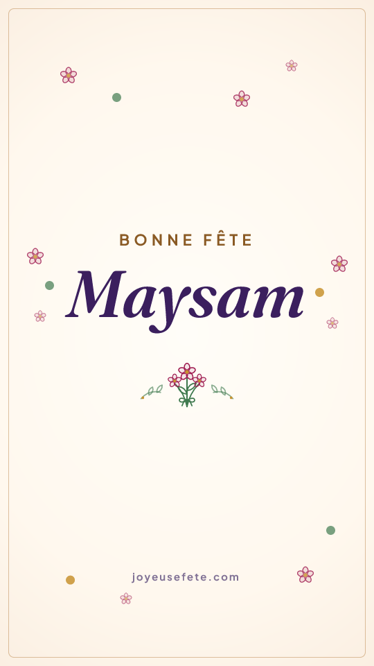 Image « Bonne fête Maysam » au format story