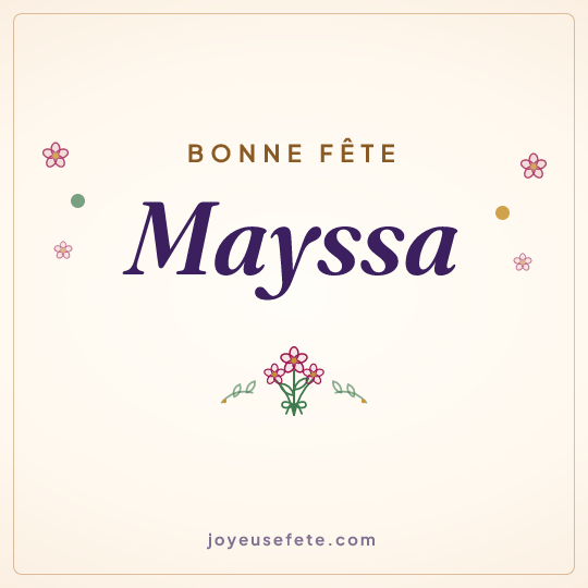 Image carrée « Bonne fête Mayssa » pour WhatsApp