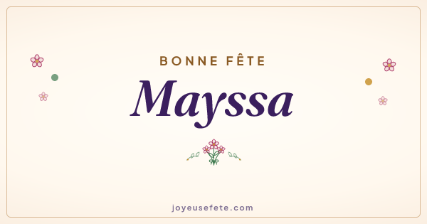 Image « Bonne fête Mayssa » au format large