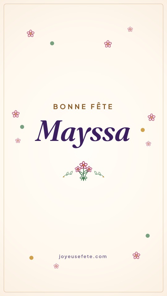 Image « Bonne fête Mayssa » au format story