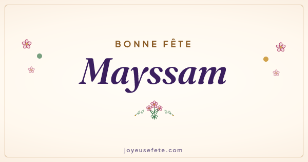 Image « Bonne fête Mayssam » au format large