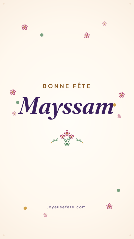Image « Bonne fête Mayssam » au format story