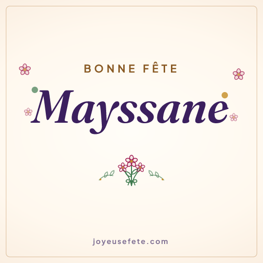 Image carrée « Bonne fête Mayssane » pour WhatsApp