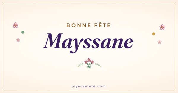Image « Bonne fête Mayssane » au format large