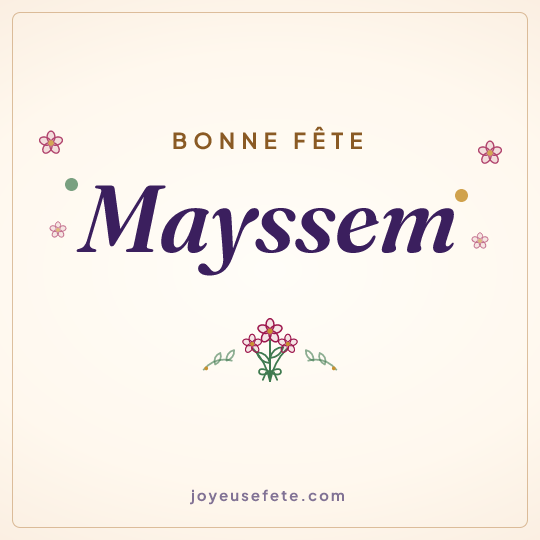 Image carrée « Bonne fête Mayssem » pour WhatsApp