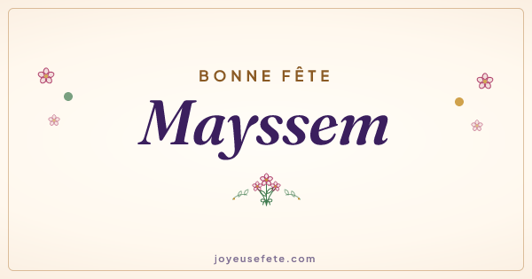 Image « Bonne fête Mayssem » au format large