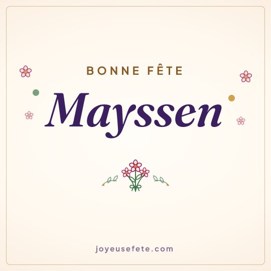 Image carrée « Bonne fête Mayssen » pour WhatsApp