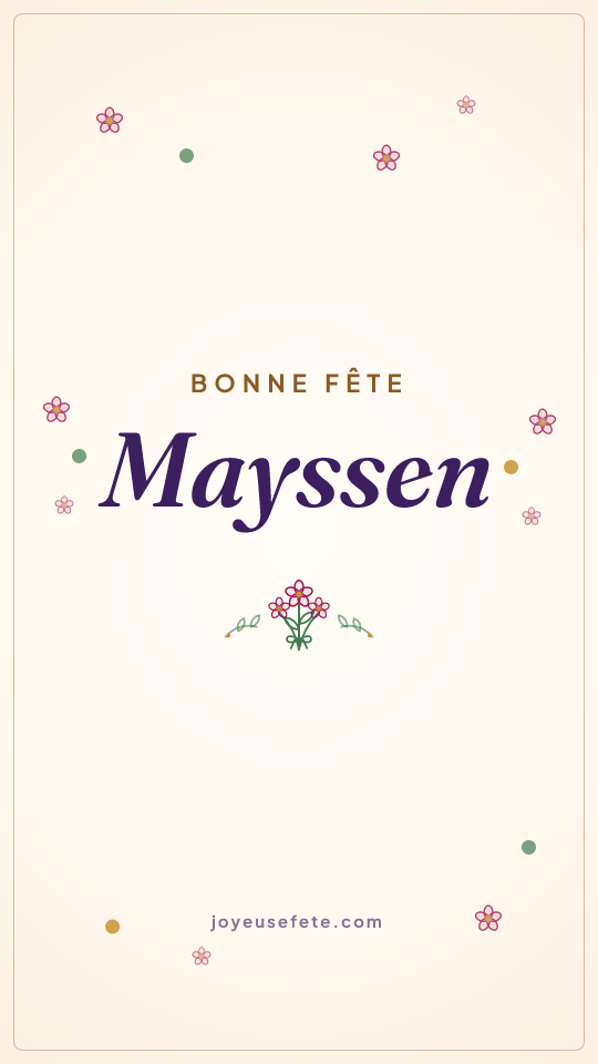 Image « Bonne fête Mayssen » au format story