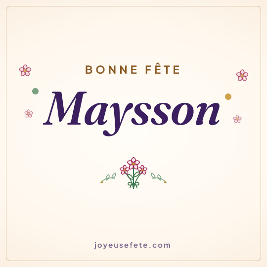 Image carrée « Bonne fête Maysson » pour WhatsApp