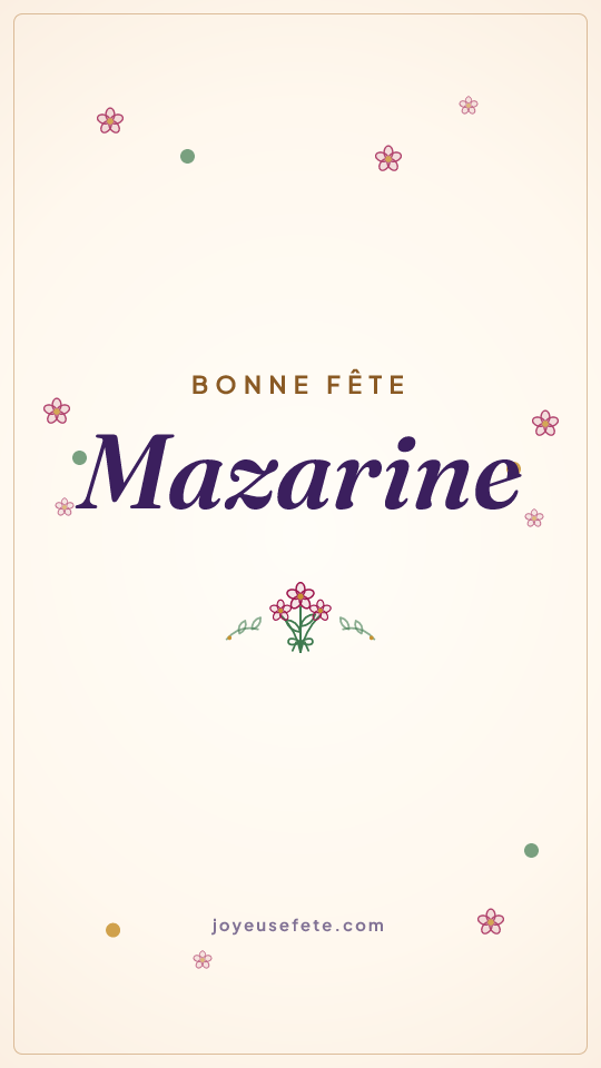 Image « Bonne fête Mazarine » au format story