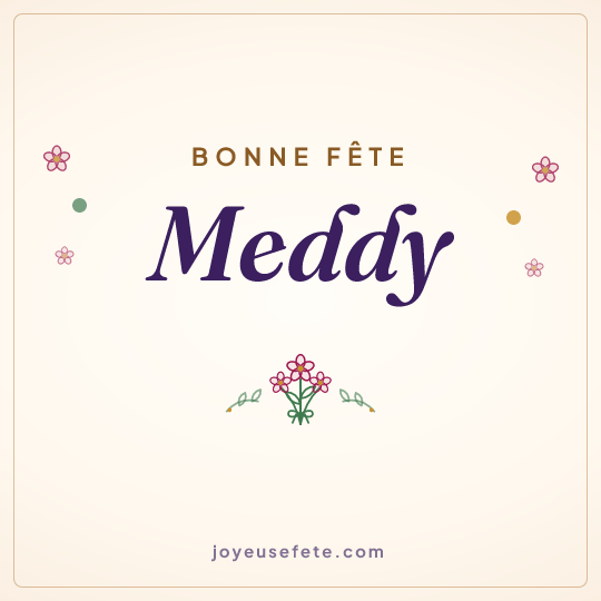 Image carrée « Bonne fête Meddy » pour WhatsApp
