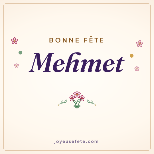 Image carrée « Bonne fête Mehmet » pour WhatsApp