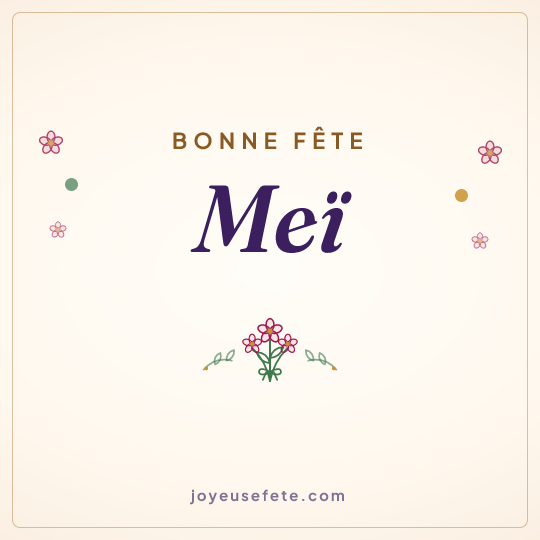 Image carrée « Bonne fête Meï » pour WhatsApp