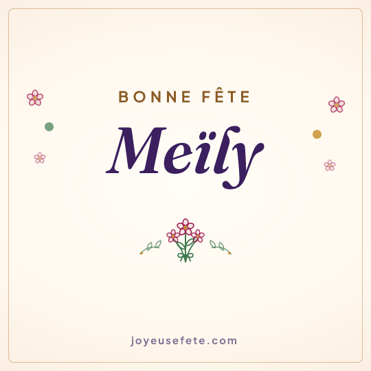 Image carrée « Bonne fête Meïly » pour WhatsApp