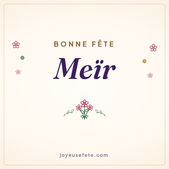 Image carrée « Bonne fête Meïr » pour WhatsApp